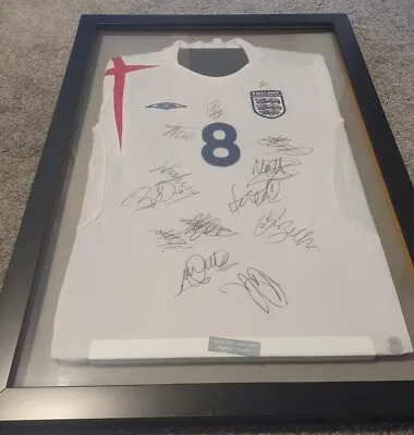 Signed England Football Shirt 05-07 Professionally Framed. COA. Beckham Crouch • £300