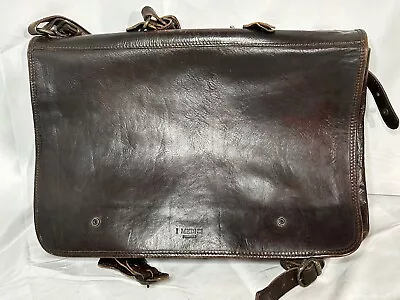 I Medici Firenze Leather Briefcase Shoulder Messenger Bag - L - Made In Italy • $65