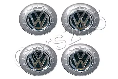 Genuine Alloy Wheel Center Hub Chrome Grey Caps 4pcs VW Polo Mk4 2002-2008 • $105.78