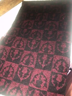 Vintage Burberry Burgundy Red & Black Scarf Authentic Made In Scotland Cashmere • $79