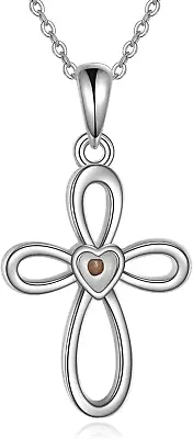 Mustard Seed Cross Faith Necklace For Women 925 Sterling Silver Crucifix Pendant • $102.56