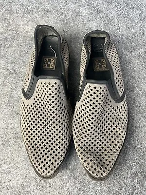T.U.K. Slip On Shoes Men's EU 40 Grey Mesh Almond Toe Perforated Laser CuT • $40