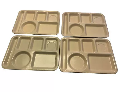 4 Melmac Melamine School Cafeteria Buffet TV Trays-Beige-Silite & Arrowhead Mfg • $15