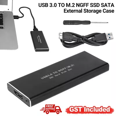 USB 3.0 TO M.2 NGFF SSD SATA External Enclosure Storage Case Adapter Aluminium • $12.06