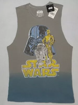 NWT NEW Mighty Fine STAR WARS Muscle Shirt Tank Darth Vader C3PO R2D2 Junior S • $10.90