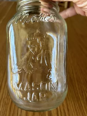 Vintage  MOM'S  Mason Clear Quart Jar With No Lid. Columbus Ohio • $6