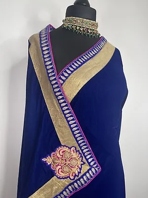 Indian Velvet Saree Without Blouse • £25
