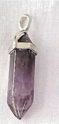 Amethyst Crystal Point Pendant Double Pointed Gemstone Pendant For Reiki Chakra • $5.50