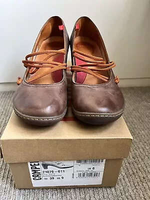 CAMPER Peu Nara Brown Shoes UK 6 EU39 With Box • £14.99