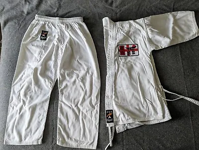 Kids White Jujitsu Karate Outfit Size 130cm • £8