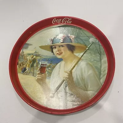 Coke Coca Cola Bar Serving Tray C1987  Girls At The Seashore  - Man Cave - Sign • $24.50