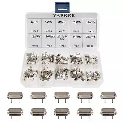 VAPKER 100 Pcs 10 Value DIP Quartz Crystal Oscillator 4M6M8M10M12M16M20... • $16.12