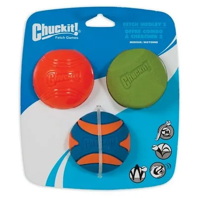 £14.99 • Buy Chuckit Fetch Medley 3pack Medium Dog Ball