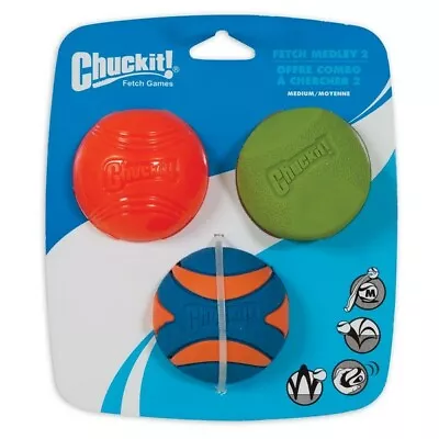 £14.99 • Buy Chuckit Fetch Medley 3pack Medium Dog Ball