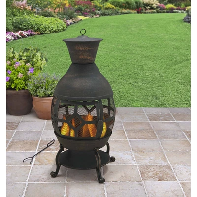 $97.99 • Buy Wood-burning Cast Iron Chiminea Antique Bronze