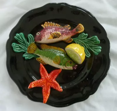 Vintage Vallauris Pottery MAJOLICA FISH Platter  9 Inch Exc Cond • £77.50