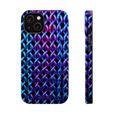  Neon Chainlink Glow  Cell Phone Case –Illuminate Your Style-MagSafe Tough Cases • $29.85