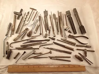 Vintage LARGE Lot Of Machinist Tools Taps Socket Drivers Punches Etc. Etc !! • $17.50