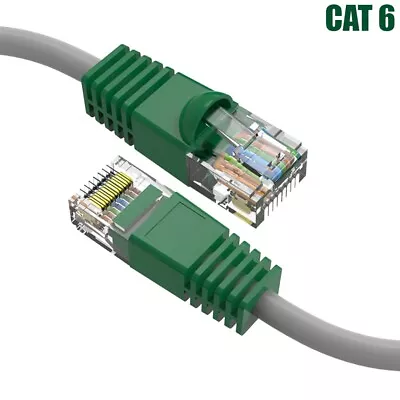 1FT - 50FT CAT6 RJ45 Network Ethernet Crossover Cable UTP Copper Wire Green Boot • $12.83