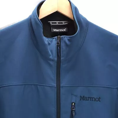 Marmot Softshell Fleece Lined Full Zip Mock Neck Jacket Lightweight Mens L • $25.19