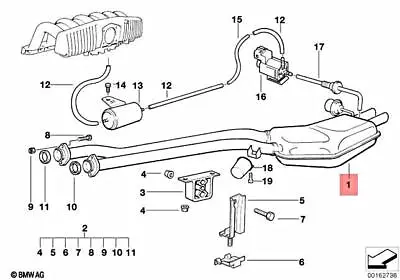 Genuine BMW E36 323i 2.4 328i Rear Silencer With Exhaust Flap 18101740349 • $1250.15