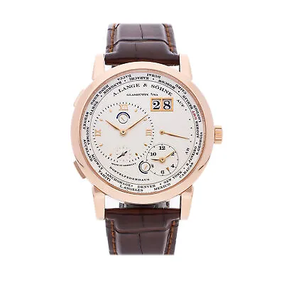 A. Lange & Sohne Lange 1 Time Zone Manual Rose Gold Mens Strap Watch 116.032 • $35950