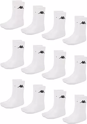 Kappa Vegrit Unisex Sports Socks Breathable Cotton 12 Pack White. 9-11 UK • £30.99