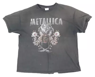 Vintage 90s Metallica Distressed Thrashed Black Band Metal T-shirt 2XL • $49.99