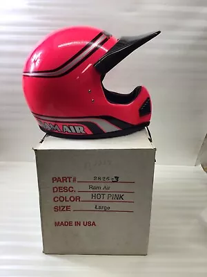 Nos Maxon Hot Pink Motorcycle Helmet With Visor Vintage Size L • $49.99