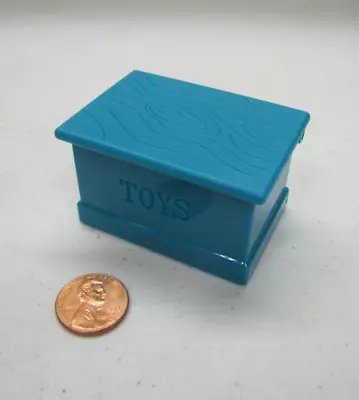 Dollhouse Miniature OPENING TOY BOX BLUE CHEST For Playroom • $4.04