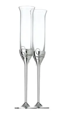 Vera Wang Wedgewood Wedding Love Knots Toasting Champagne Flutes • $90