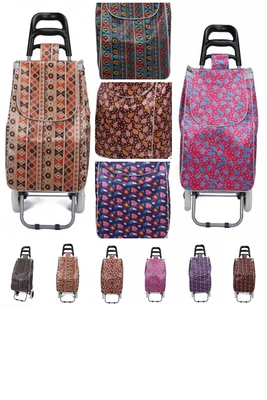 £11.49 • Buy 2 Wheels Lightweight Printed Folding Shopping Trolley Luggage Cart Multi Pattern