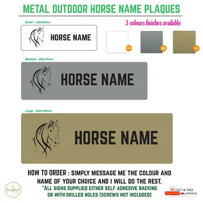 Outdoor Personalised Horse / Pony Stable Door Sign / Name Plate / Plaque Drilled • £5.99