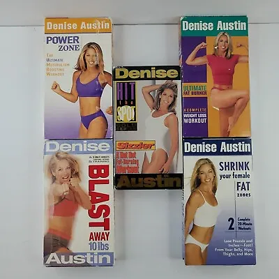 Denise Austin Exercise Workout VHS Video Lot Of 5 Movies Cardio Loose Weight • $0.50