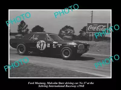 Old Postcard Size Photo Of Malcolm Starr Driving His Ford Mustang 1968 2 • $4.50