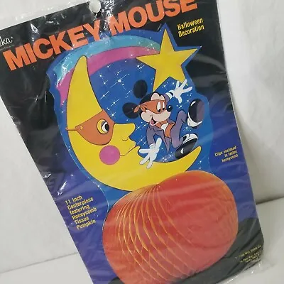Vintage Halloween Disney Centerpiece Mickey Mouse Honeycomb Pumpkin 11  USA New • $20.83