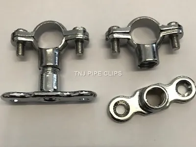 CHROME Munsen Ring Brackets 15mm 22mm 28mm 35mm 42mm 54mm Pipe Clips • £2.15