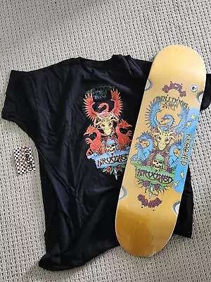 Krooked - Guest Artist Wes Humpston Bulldogs Art- Skateboard Deck And XL T-shirt • $149.99