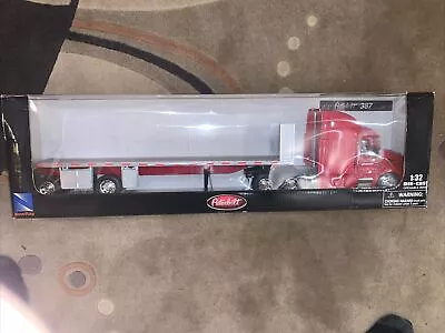 2002 New Ray Longhauler Red Peterbilt 387 With Flatbed 1:32 NIP Free Shipping • $40