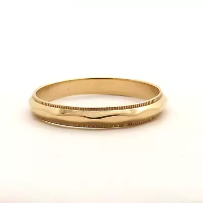 14k Gold Milgrain Edge Faceted Wedding Band Ring Sz6 • $188.10