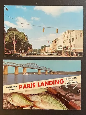 Paris Landing Tennessee Washington Street & State Park Vintage Postcard Lot • $5