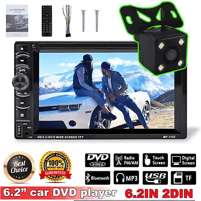 Double Din Car Stereo Radio CD DVD Player Bluetooth Mirror Link For GPS + Camera • $90.64