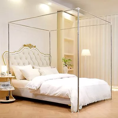 Canopy Bed Frame Stainless Steel Queen King Mosquito Netting Curtain Bracket • $21.84