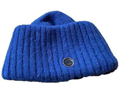 G Star RAW Denim ‘Georgia’ Deep Ribbed Boiled Wool Bright Blue Docker Beanie WOW • £3