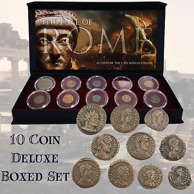 The Fall Of Rome: 10 Roman Bronze Ancient Coins Deluxe Box W COA • $299.89