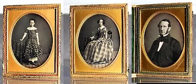 Set Of Three 1/4 Family Daguerreotype Photos By SAMUEL ROOT New York • $4500