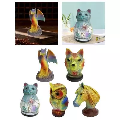 Animal Lamp Night Light Bedroom Lamp Antique Lamp Ornament Stained Resin Table • £18.84