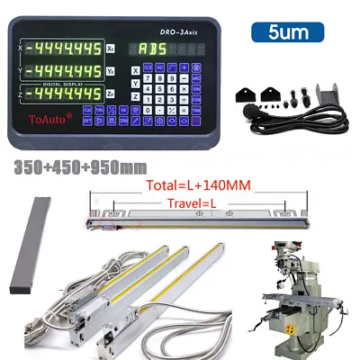 3Axis Digital Readout DRO Display 5µm Linear Scale 14''+18''+38''Kit CNC Milling • $230.28