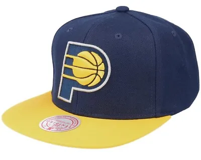 Indiana Pacers Mitchell & Ness NBA Adjustable Snapback Hat 2Tone Flat Brim Cap • $33.91