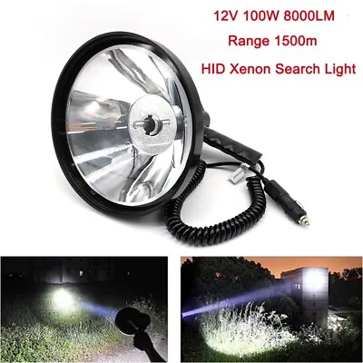 12V 100W HID Handheld Spot Light Portable Xenon Searchlight For Outdoor Fishing • $117.99